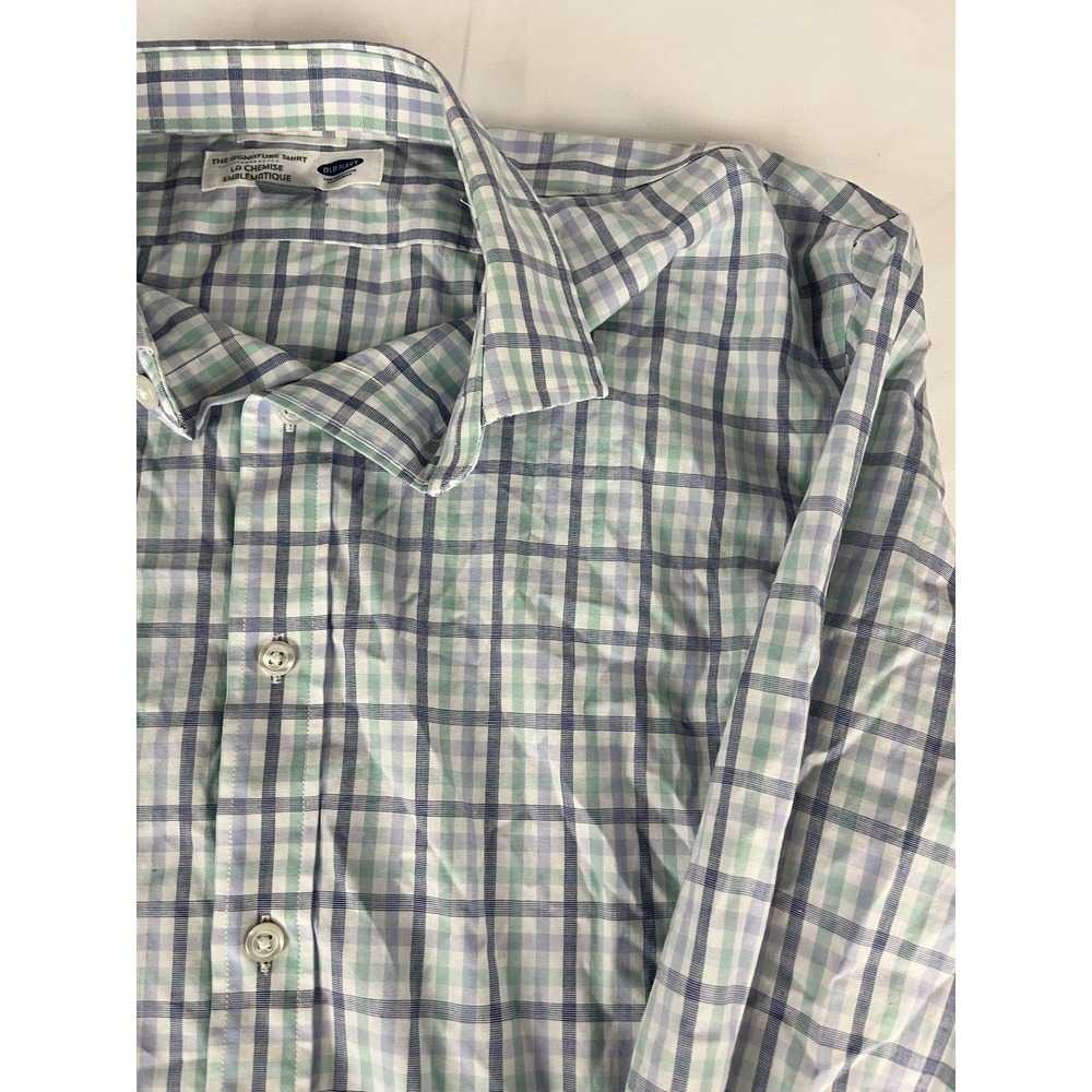 Old‎ Navy The Signature Shirt Mens M Plaid Checkered Button Down Long Sleeve